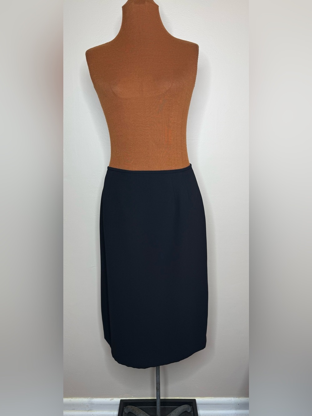 Kasper Midi Length Skirt Black Lined Size 12